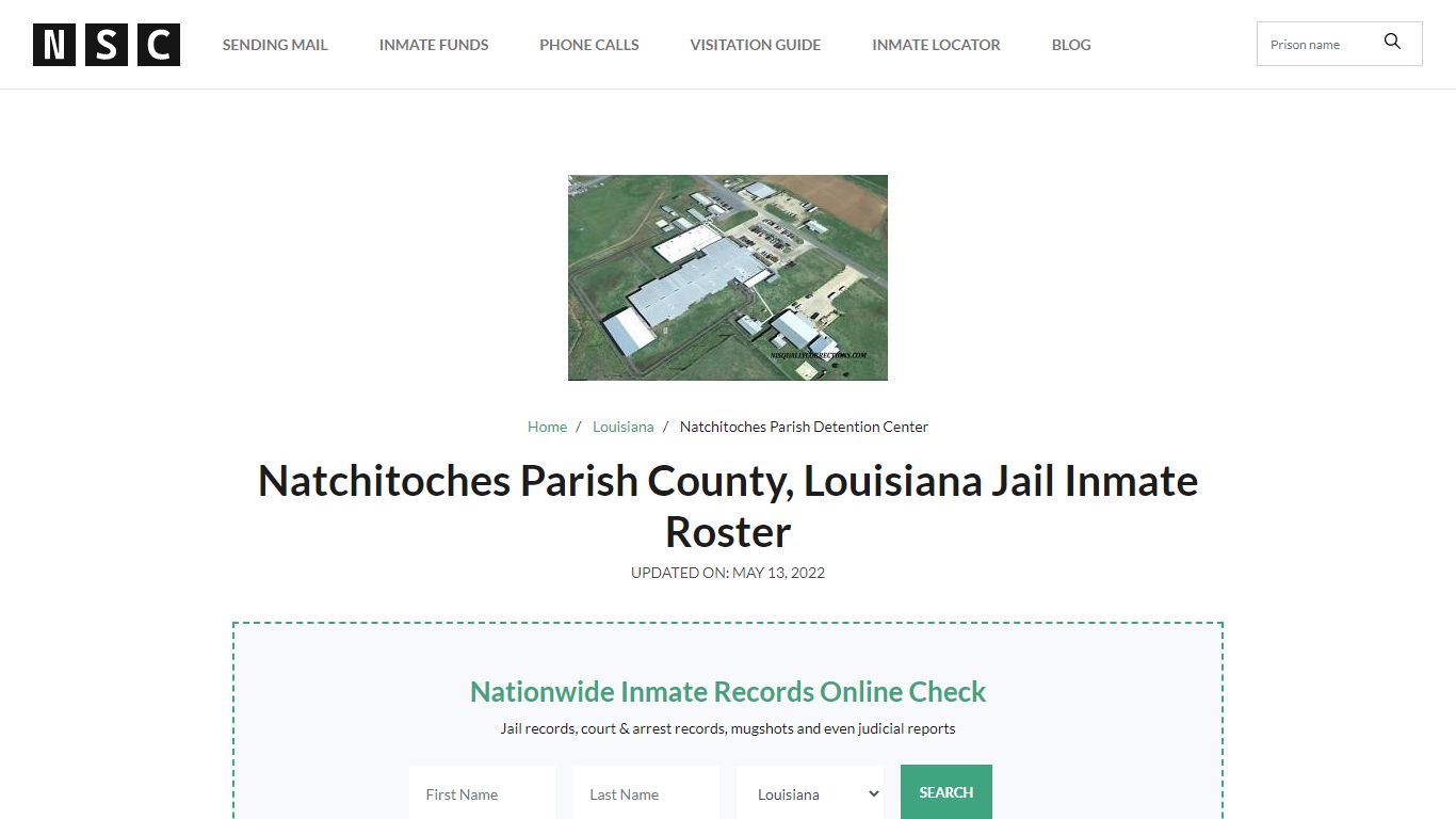 Natchitoches Parish County, Louisiana Jail Inmate List