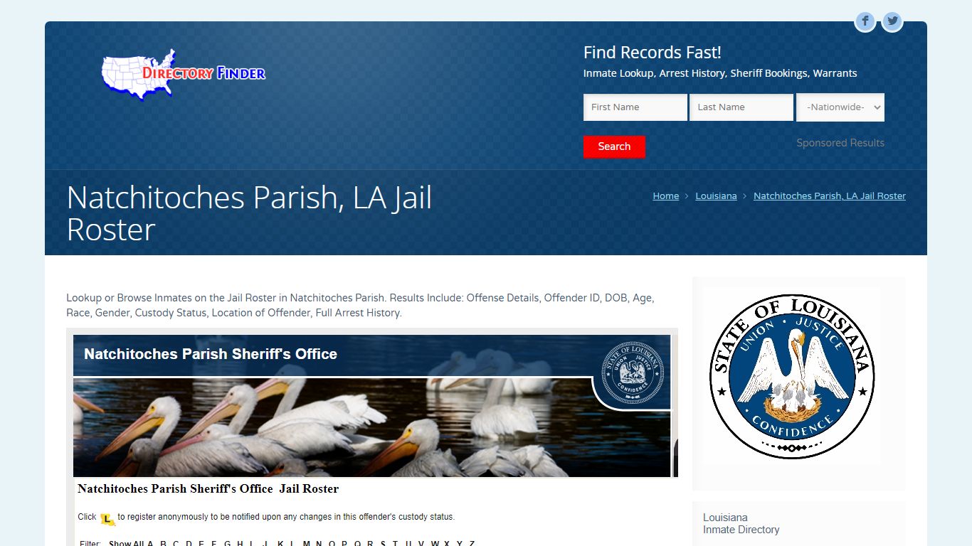 Natchitoches Parish, LA Jail Roster | People Lookup