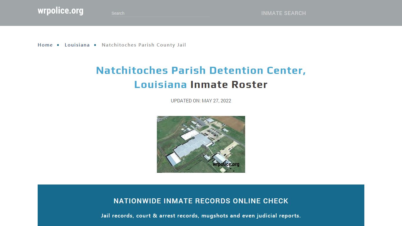 Natchitoches Parish Detention Center, Louisiana Inmate Roster